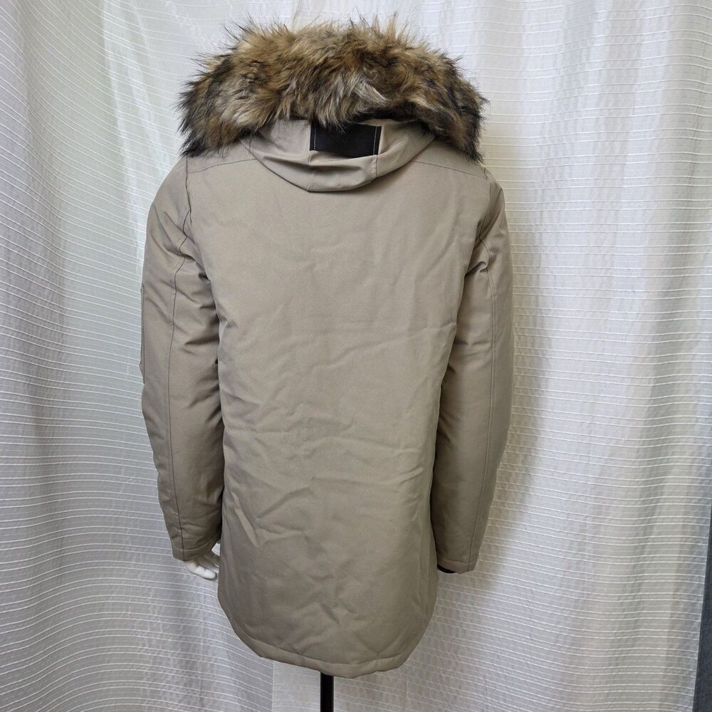 Molemsx Mountain Pioneers Parka Omni Heat Puffer Faux Fur Trim Tan Men's S/M - Picture 4 of 16